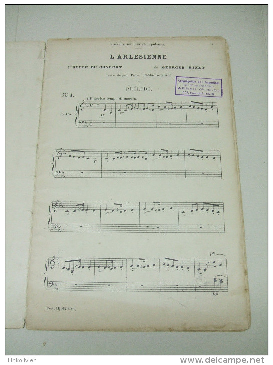Partition : L´ARLESIENNE 2 Suites De Concert Pour Piano Par Georges BIZET - Instruments à Clavier