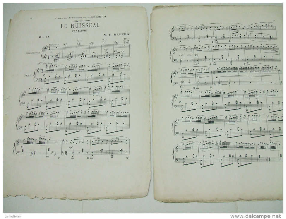 Partitions : LE RUISSEAU Fantaisie Pour Piano Op 45 Par N.T. RAVERA + FLEUR DES CHAMPS (Henry Beaucé) - Instruments à Clavier