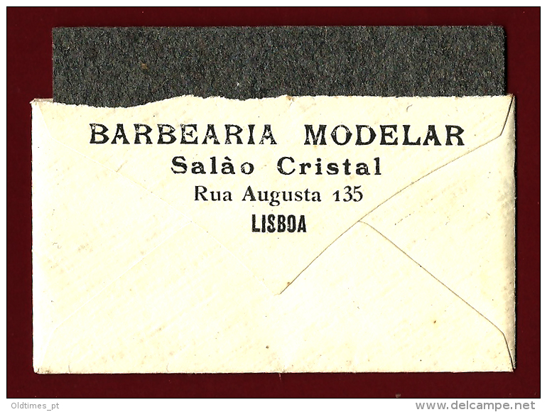 PORTUGAL - LISBOA - BARBEARIA MODELAR - SACHET DANS LES FLEURS - 1940 OLD PERFUME CARD - Profumeria Antica (fino Al 1960)