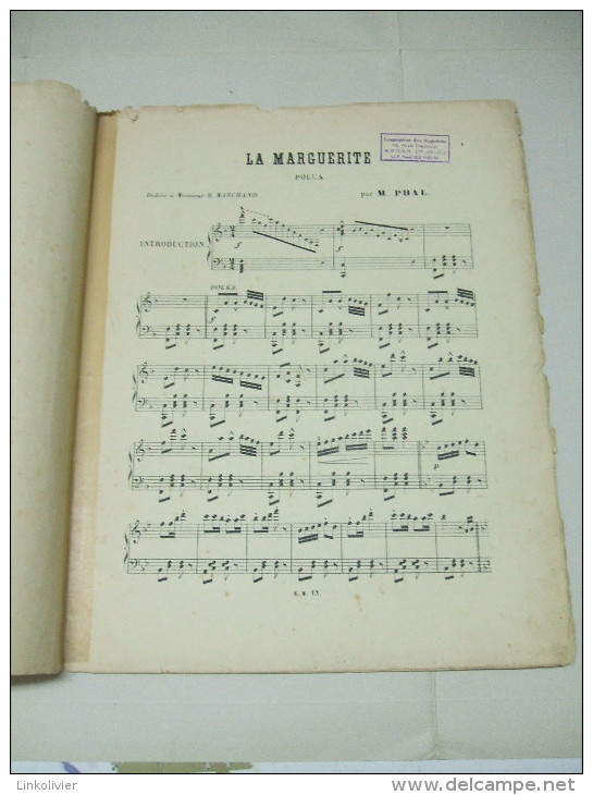 Partition : LA MARGUERITE Polka De M. PHAL (piano) - Strumenti A Tastiera