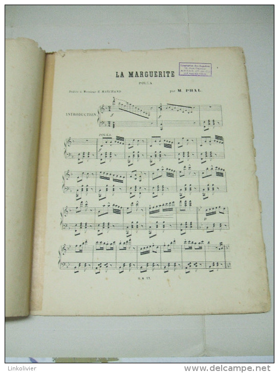 Partition : LA MARGUERITE Polka De M. PHAL (piano) - Keyboard Instruments