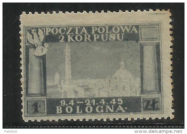 CORPO POLACCO POLISH BODY 1946 VITTORIE POLACCHE IN ITALIA COLORE DIVERSO 1 Z ARDESIA MH - 1946-47 Corpo Polacco Period