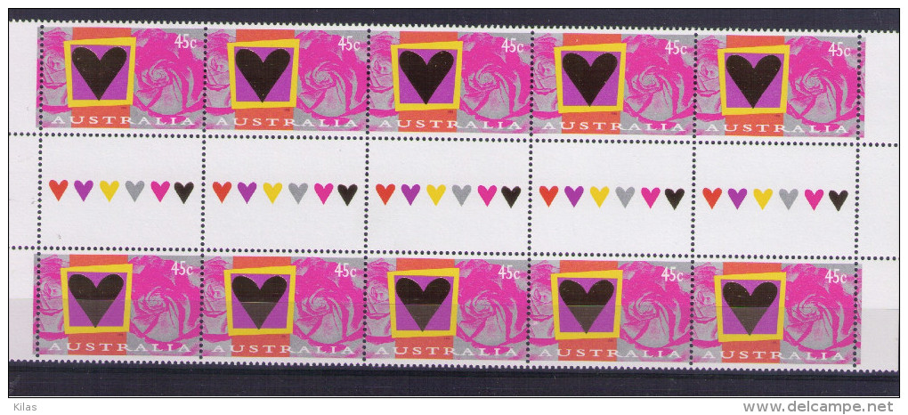 AUSTRALIA Valentine - Sheets, Plate Blocks &  Multiples