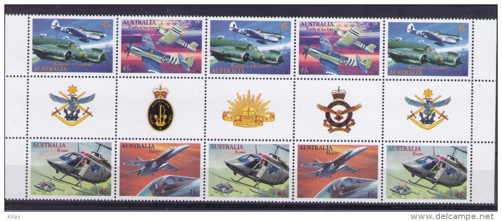 AUSTRALIA Military Planes - Sheets, Plate Blocks &  Multiples