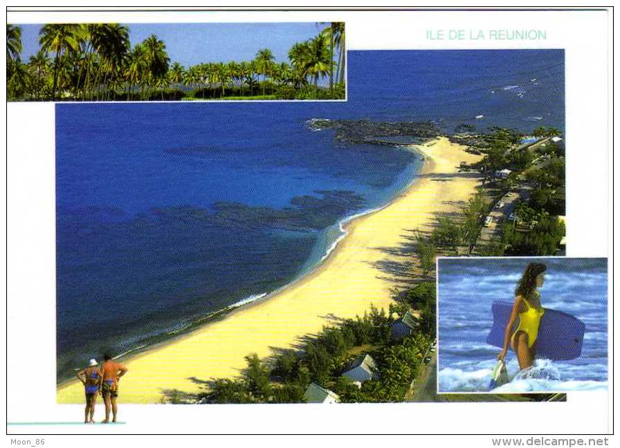 974 - ILE DE LA REUNION -  Océan Indien Ile Bourbon -  BOUCAN CANOT  Plage Surf - Saint Paul