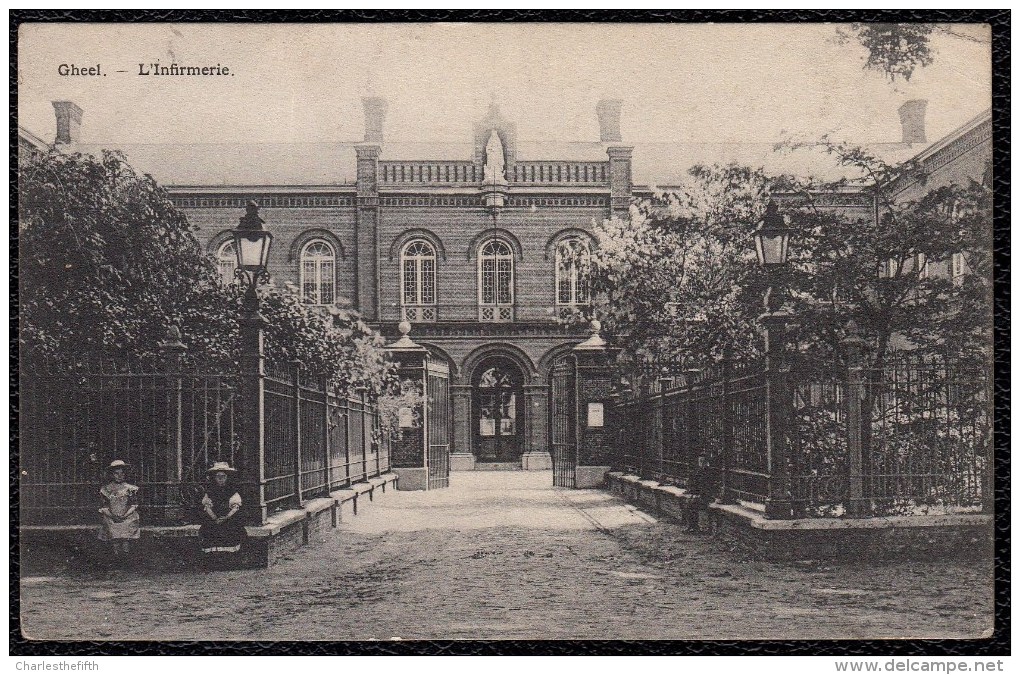 Gheel - Geel - L'INFIRMERIE 1909 (geanimeerd) - édit. Hotel De L'agneau Van Mulders - Geel