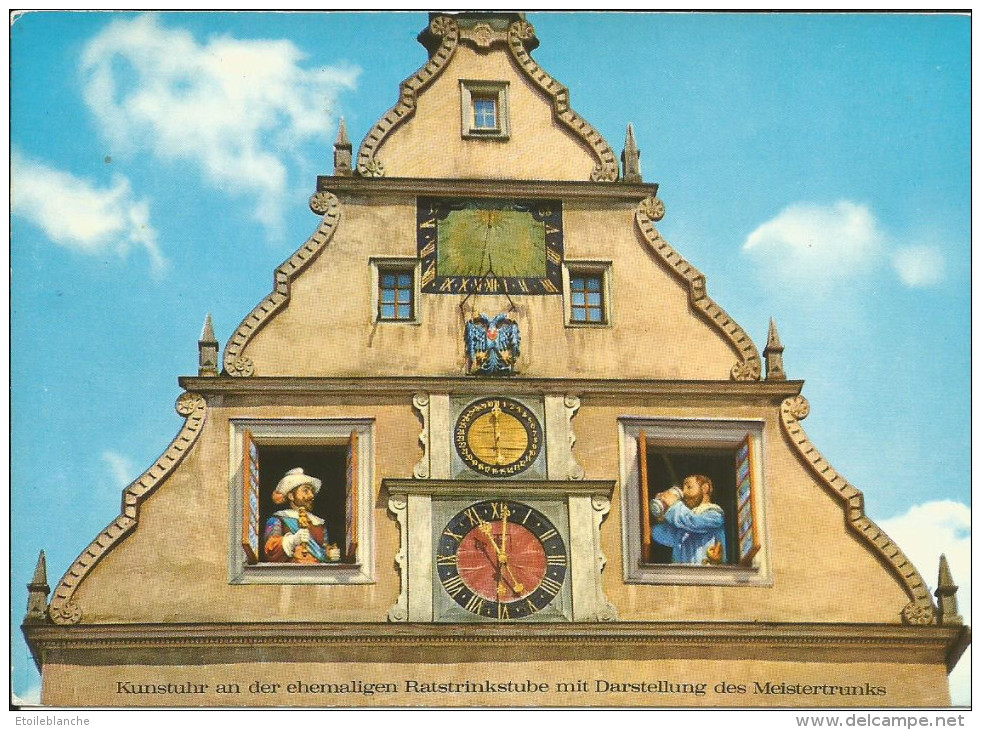 Rothenburg O.d. Tauber - Kunstuhr Am Marktplatz - Ratstrinkstube - Horloge, Cadran Solaire, Pignon Décoré - Rottenburg