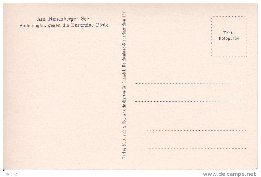 AK Sudetengau - Am Hirschberger See, Gegen Die Burgruine Bösig  (9355) - Sudeten