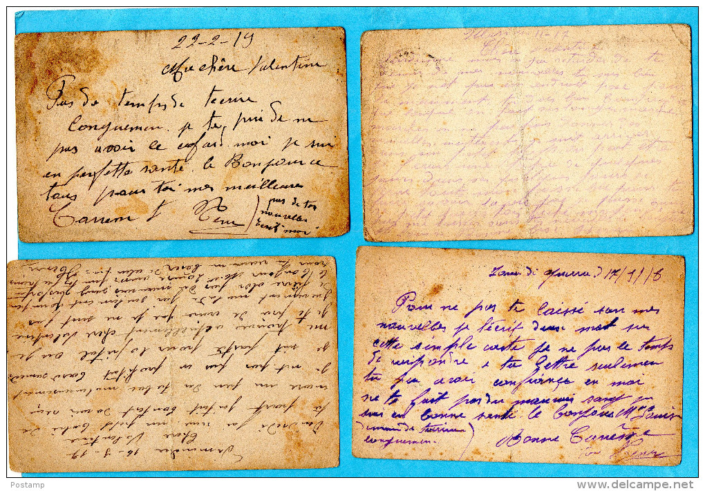 MARCOPHILIE 4 Cartes FM- ITALIENNES -cad Et Regt --+censure D'entrée -pour  Françe - Guerre De 1914-18