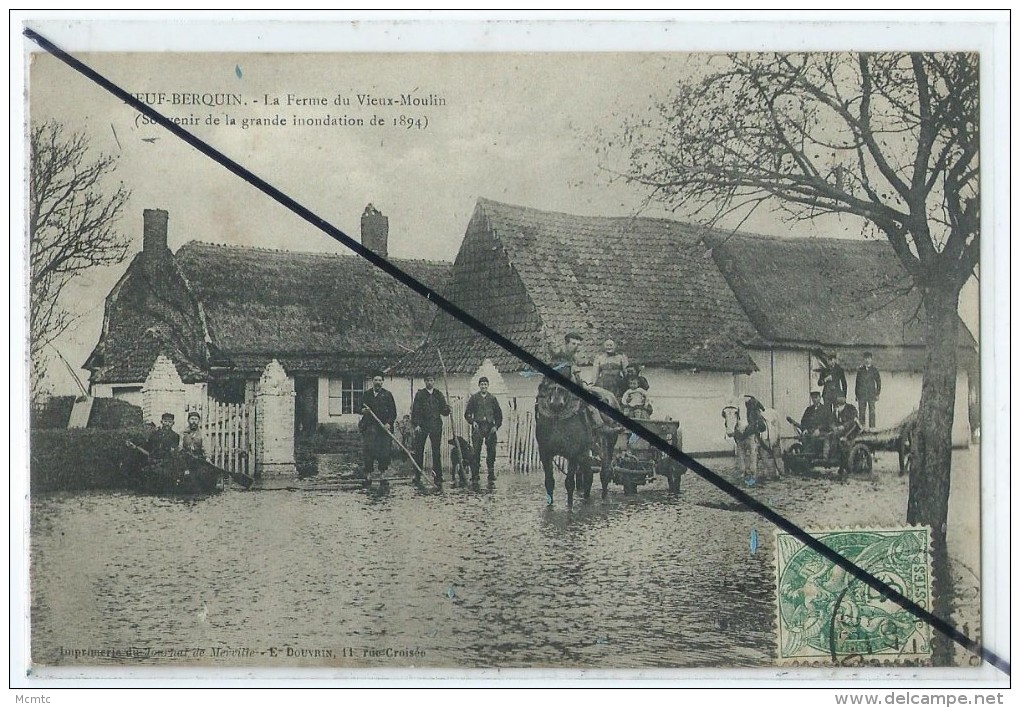 CPA - Neuf Berquin - La Ferme Du Vieux Moulin (souvenir De La Grande Inondation 1894) - Other & Unclassified