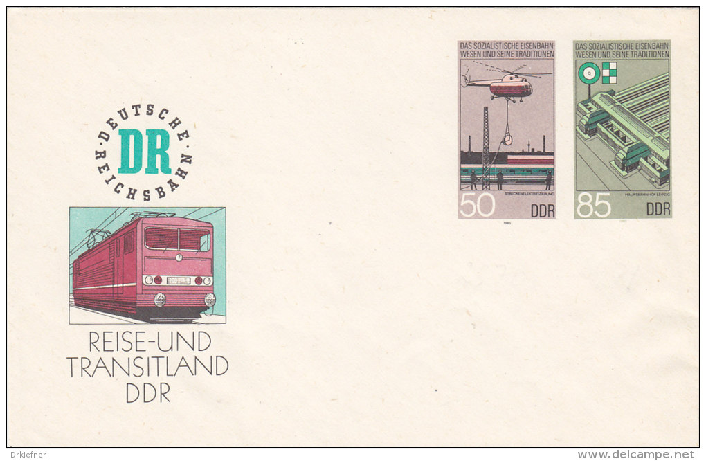 DDR U 3, Postfrisch, Mit Sonderwertstempel: Eisenbahnwesen - Covers - Mint