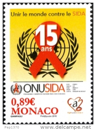 MONACO 2010 - LUCHA CONTRA LA SIDA - Unused Stamps