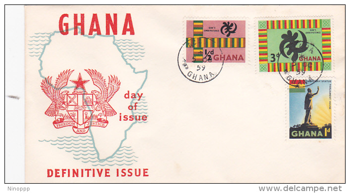 Ghana 1959 Definitives FDC - Ghana (1957-...)