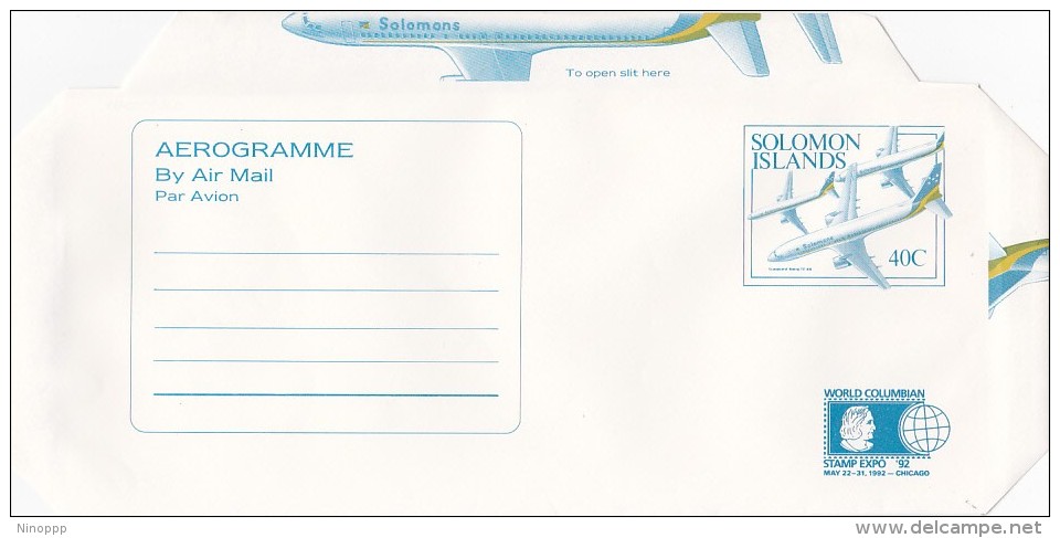 Solomon Islands 1992 Mint Aerogramme, Stamp Expo 92 - Solomon Islands (1978-...)