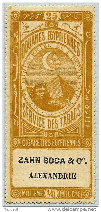 EGYPT - 1892 Tobacco Tax Revenue. Nice Tem - 1866-1914 Khedivate Of Egypt