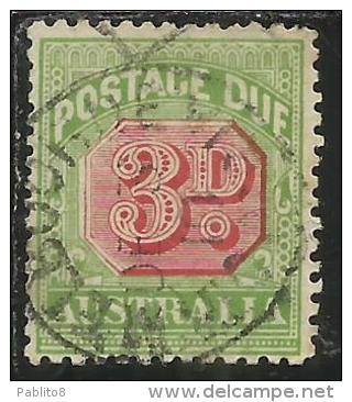 AUSTRALIA 1909 POSTAGE DUE TAXE TAX SEGNATASSE TASSE TAXES 3 D USATO USED - Segnatasse