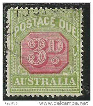 AUSTRALIA 1909 POSTAGE DUE TAXE TAX SEGNATASSE TASSE TAXES 3 D PERF. 14 USATO USED - Postage Due