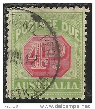 AUSTRALIA 1909 POSTAGE DUE TAXE TAX SEGNATASSE TASSE TAXES 4 D USATO USED - Portomarken