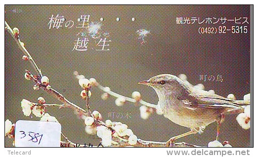 Telecarte Japon OISEAU (3581)  SINGING BIRD * JAPAN Phonecard * Vogel TELEFONKARTE - Pájaros Cantores (Passeri)