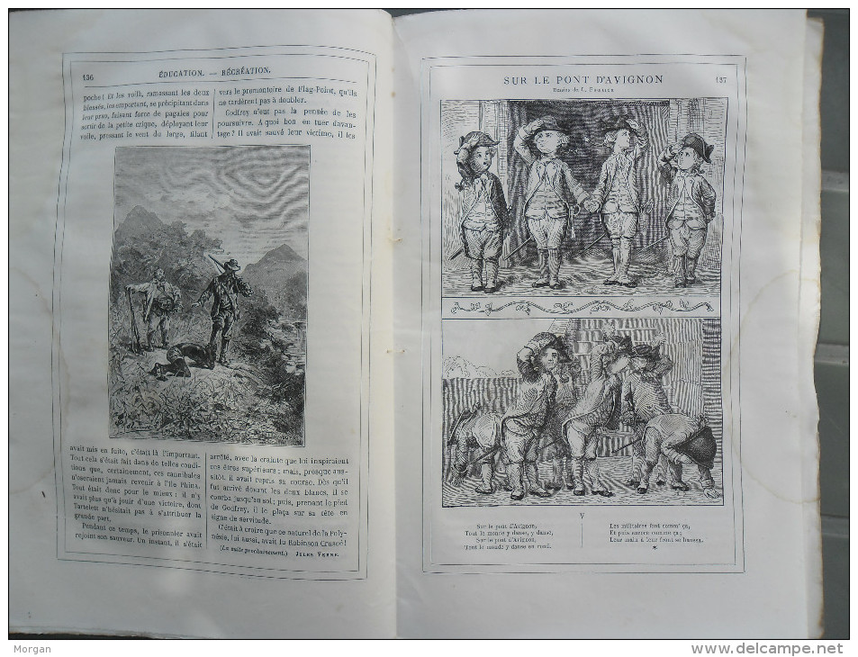 HETZEL, 1882, JULES VERNE, LOT de Revues MAGASIN Illustré d'EDUCATION et RECREATION 1882