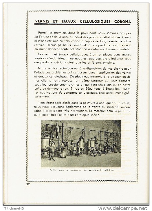 Catalogue 1934 USINES J.G. DE CONINCK ET FILS MERXEM - ANTWERPEN - Fabrique de peintures, vernis, émaux, huiles, couleur