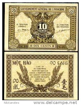 FRENCH INDOCHIN&#8203;A   10 CENTS  P 89   F Vf - Indochina