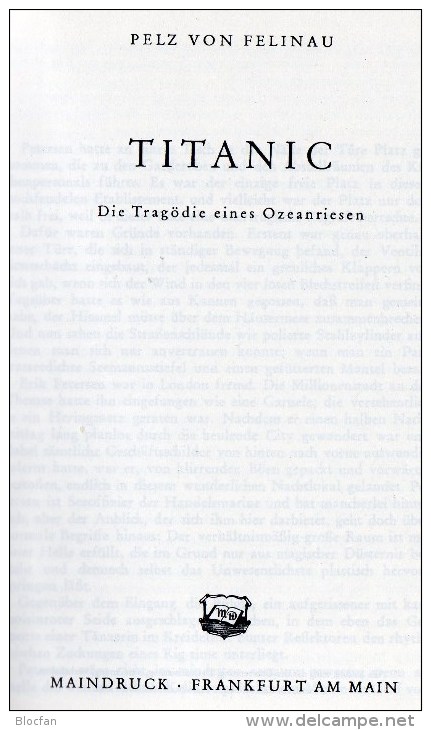 Von Felinau Tragik-Roman TITANIC &Südafrika 318+Block 12 ** 29€ Ozeanriese / Schiffswrack Ship Sheet Bf South Africa RSA - German Authors