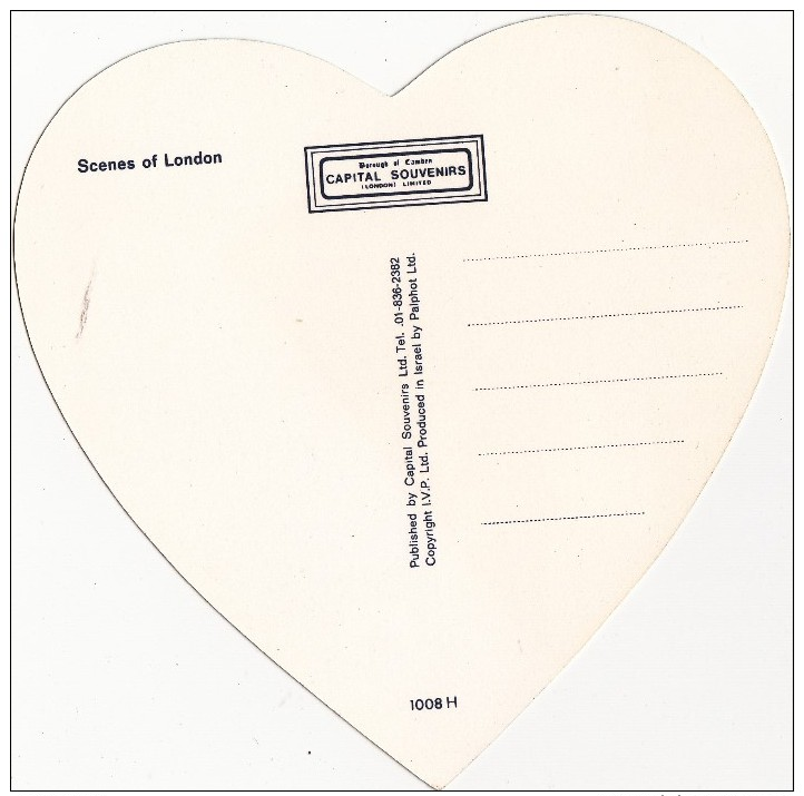 Heart Shape Post Card,Love From London,L16. - Other & Unclassified