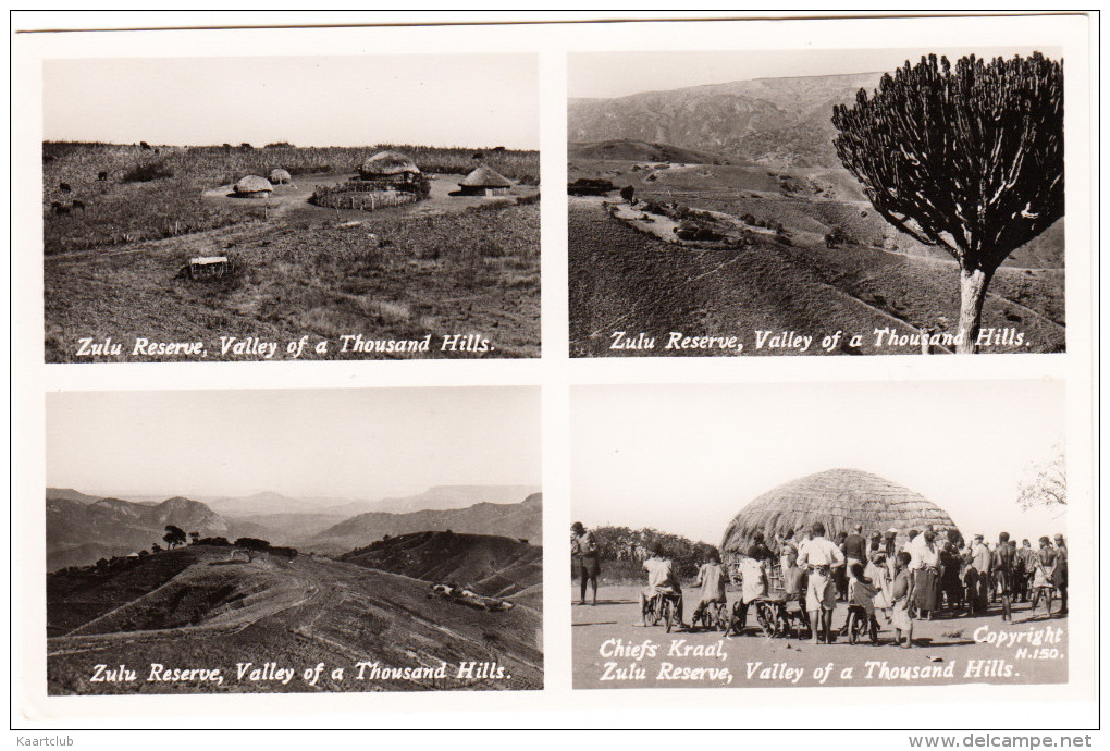 Multiview Card: 4x Zulu Reserve ; Valley Of A Thousand Hills  & Chiefs Kraal - South Africa - Südafrika