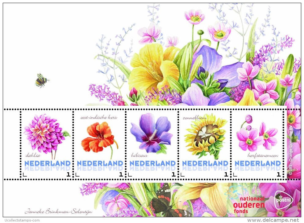 Nederland  2014  Bloemen 3  Flowers Blumen   Velletje /sheetlet  Postfris/mnh/neuf - Ungebraucht