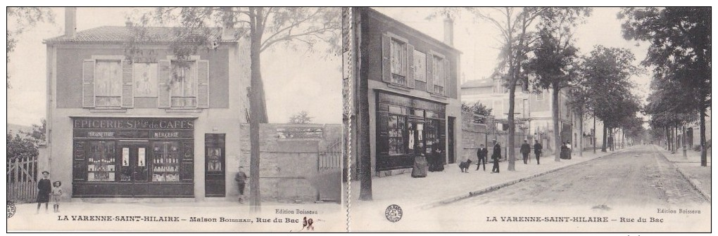 94 LA VARENNE 2 CPA  Epicerie AUX DEUX SOEURS Scan Dos Horaires TRAIN Ligne Chemin De FER PARIS Bastille La Varenne 1908 - Autres & Non Classés