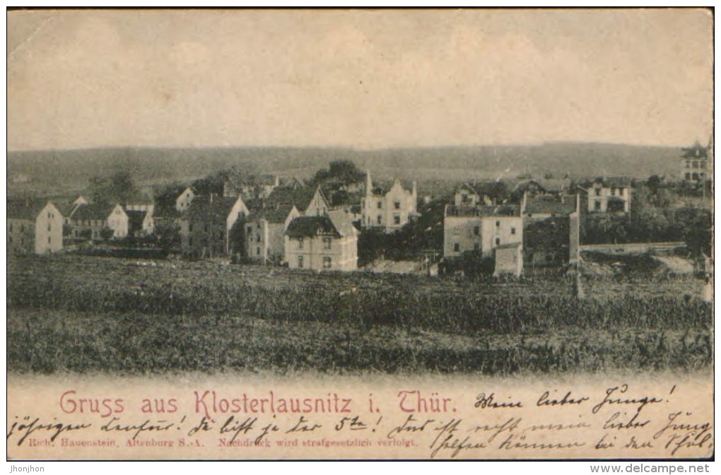 Germany/Thuringia -Double Postcard(precursor) Circulated  - Gruss Aus Klosterlausnitz - Das Kurhaus - 6/scans - Bad Klosterlausnitz