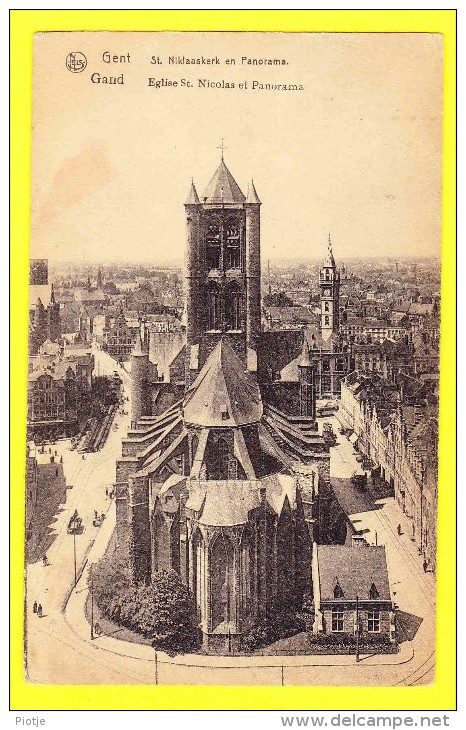 * Gent - Gand (Oost Vlaanderen) * (Nels, Reeks 3, Nr 13) Sint Niklaaskerk En Panorama, église Saint Nicolas, Rare, Old - Gent