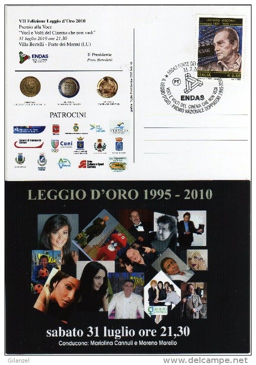 Italia 2010 Forte Dei Marmi Cinema Premio LEGGIO D'ORO Ai Doppiatori ENDAS - Cinema