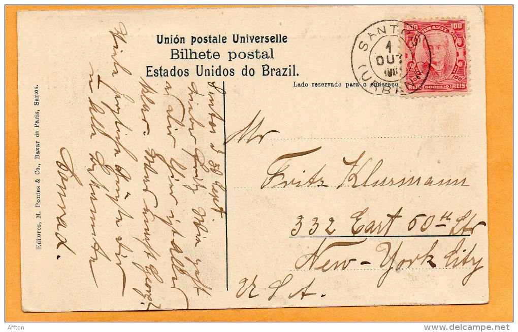 Santos Brazil 1905 Postcard - Autres