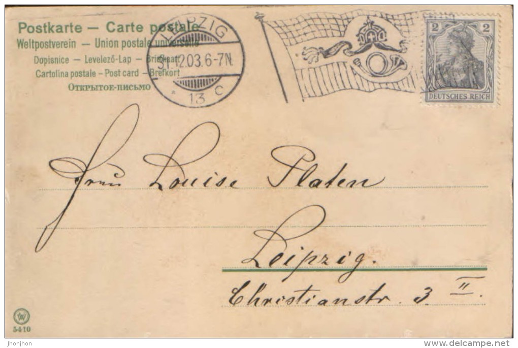 Germany - Postcard Circulated In 1903 - IL. A.Mailick, Bechut Dich Gott Im Neuen Jahre! ; Ritter Und Trompete- 2/scans - Mailick, Alfred