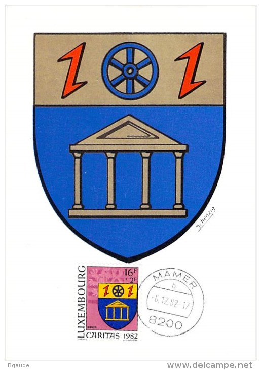 LUXEMBOURG  CARTE   MAXIMUM      NUM-YVERT  1016  BLASONS - Maximum Cards