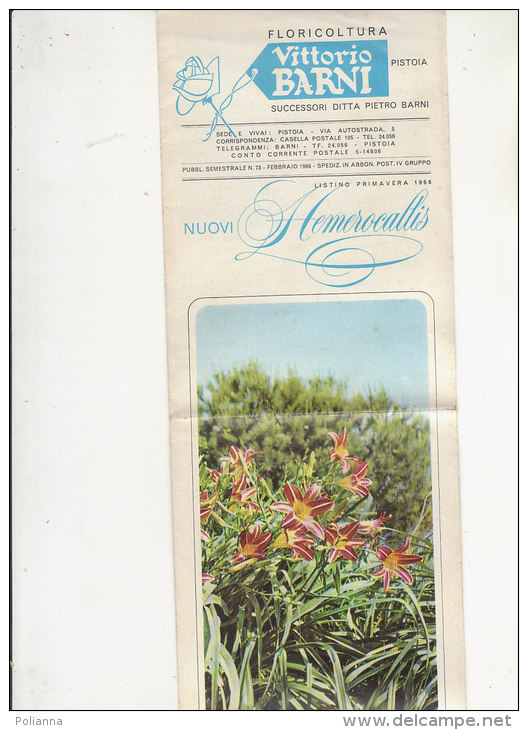 C1499 - Catalogo LISTINO ILLUSTRATO 1966 FLORICOLTURA VITTORIO BARNI-PISTOIA/FIORI HEMEROCALLIS - Jardinage