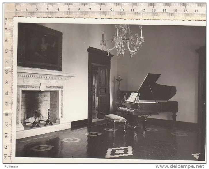 C1551 - FOTOGRAFIA  ARREDI VILLA PATRONALE - CAMINO - PIANOFORTE A CODA - Oggetti