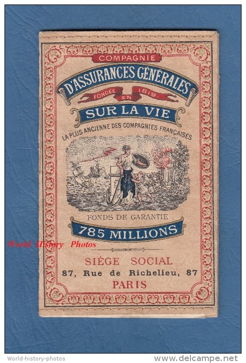 Calendrier Ancien Publicitaire De 1903 - SUPERBE - PARIS - Compagnie D´ Assurances Générales Sur La VIE - Illustrations - Tamaño Grande : 1901-20