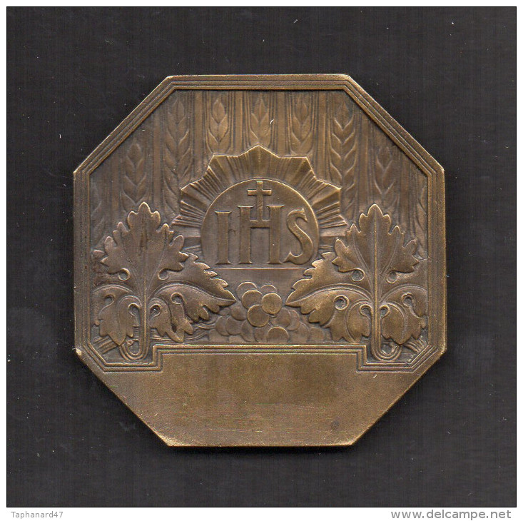 Médaille Octogonale En Laiton, De Communion - ART DECO - Signée E. BLIN . - Altri & Non Classificati