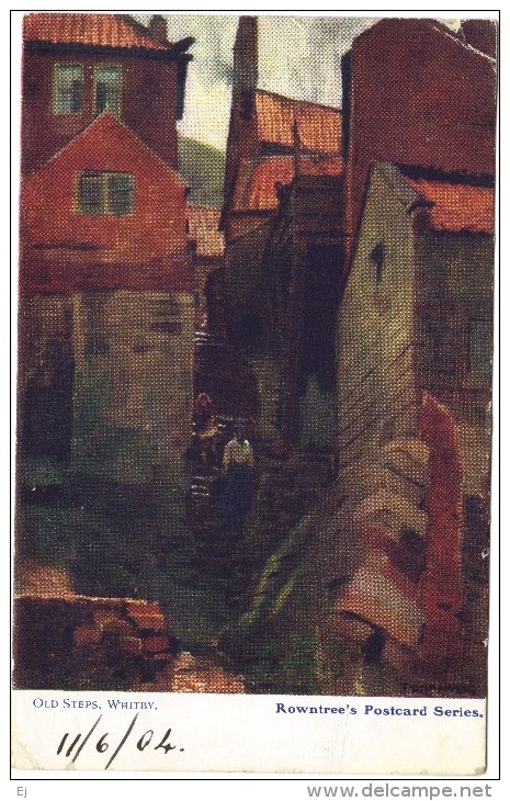 Old Steps, Whitby Colour Postcard - By T Emanuel - Rowntree´s Series - 1904 - Whitby