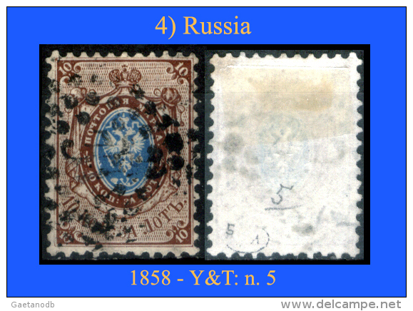 Russia-0004 - 1858 - Y&T: N.5 (o) - - Usati