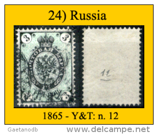 Russia-00024 - 1865 - Y&T: N.12 (o) - - Used Stamps