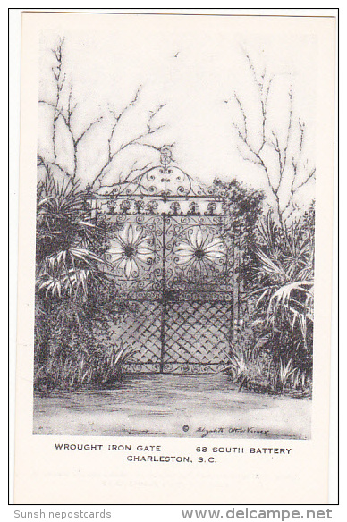 Wrought Iron Gate By Elizabeth O'Neill Verner Charleston South Carolina Artvue - Charleston