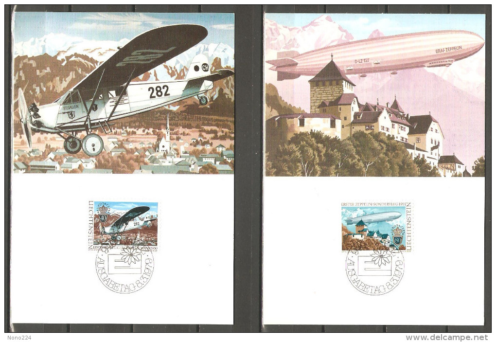 2 Cartes Du Liechtenstein / Poste Aérienne /1979 - Air Post