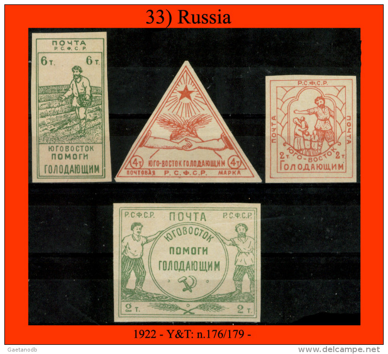 Russia-0033 - 1922 - Y&T: N. 176/179 (++) - - Nuovi