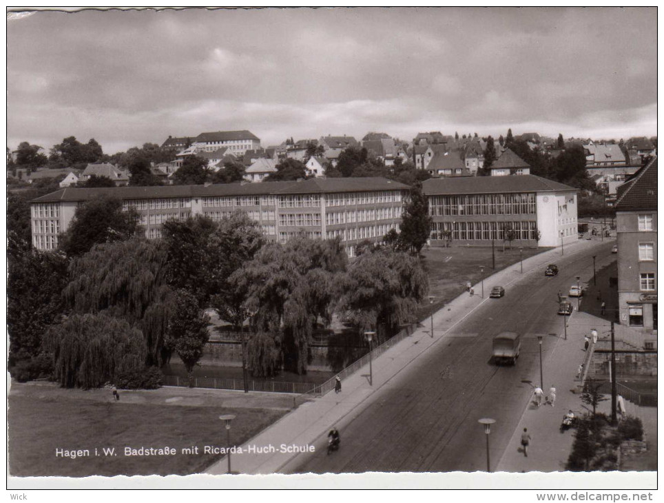 AK Hagen I.W. -Badstraße Mit Ricarda-Huch-Schule   -selten !!! - Hagen