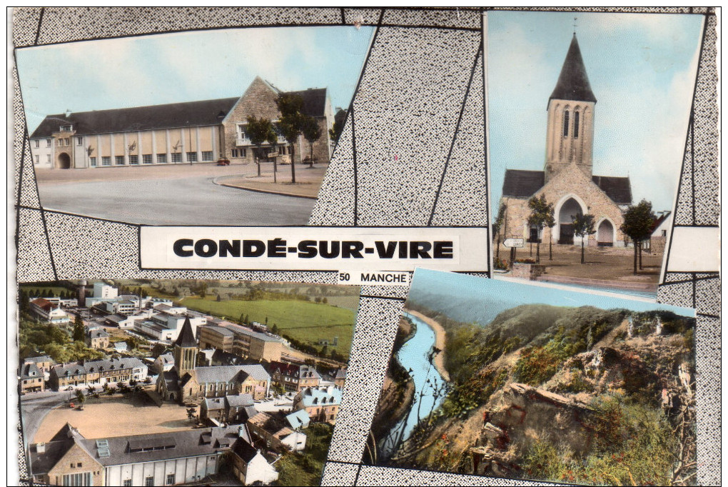 Cpsm  50  Conde-sur-vire..multivues Du Village - Autres & Non Classés
