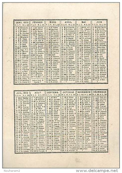 Chromos Réf. A 14-388  Calendriers De 1879 Publicité Des Garçons Du Café Des Chavaux à Toulouse - Autres & Non Classés